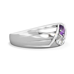 Amethyst Men's Streamline 14K White Gold ring R0460