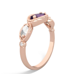 Amethyst Milgrain Marquise 14K Rose Gold ring R5700