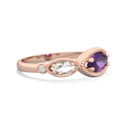 Amethyst Milgrain Marquise 14K Rose Gold ring R5700