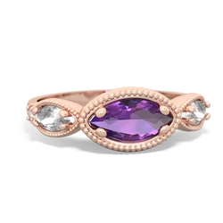 Amethyst Milgrain Marquise 14K Rose Gold ring R5700