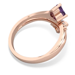 Amethyst Heart To Heart 14K Rose Gold ring R2064