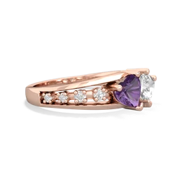 Amethyst Heart To Heart 14K Rose Gold ring R3342