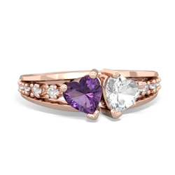 Amethyst Heart To Heart 14K Rose Gold ring R3342