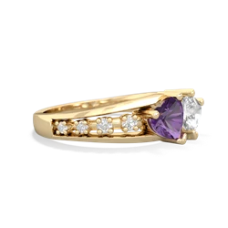 Amethyst Heart To Heart 14K Yellow Gold ring R3342