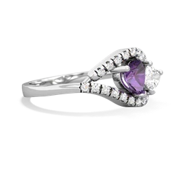 Amethyst Mother And Child 14K White Gold ring R3010