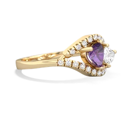 Amethyst Mother And Child 14K Yellow Gold ring R3010