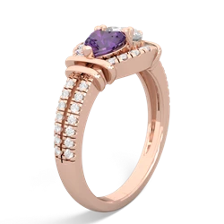 Amethyst Art-Deco Keepsake 14K Rose Gold ring R5630