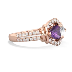 Amethyst Art-Deco Keepsake 14K Rose Gold ring R5630