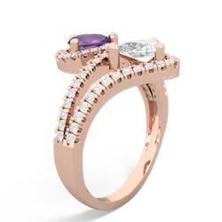 Amethyst Diamond Dazzler 14K Rose Gold ring R3000