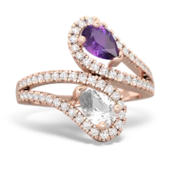 Amethyst Diamond Dazzler 14K Rose Gold ring R3000