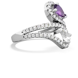 Amethyst Diamond Dazzler 14K White Gold ring R3000