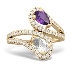 Amethyst Diamond Dazzler 14K Yellow Gold ring R3000