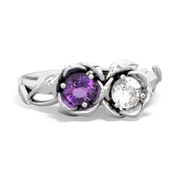 Amethyst Rose Garden 14K White Gold ring R5510