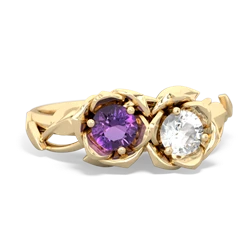 Amethyst Rose Garden 14K Yellow Gold ring R5510