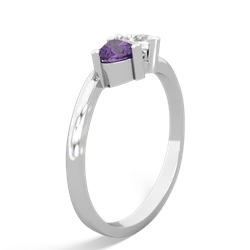 Amethyst Sweethearts 14K White Gold ring R5260