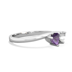 Amethyst Sweethearts 14K White Gold ring R5260