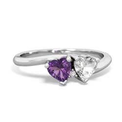 Amethyst Sweethearts 14K White Gold ring R5260