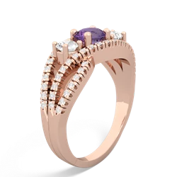 Amethyst Three Stone Aurora 14K Rose Gold ring R3080