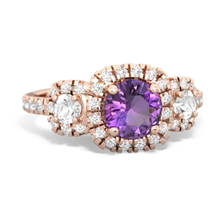 Amethyst Regal Halo 14K Rose Gold ring R5350