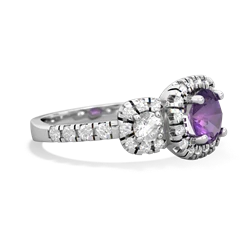 Amethyst Regal Halo 14K White Gold ring R5350