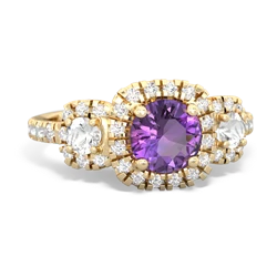 Amethyst Regal Halo 14K Yellow Gold ring R5350