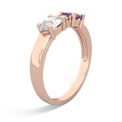 Amethyst Pear Bowtie 14K Rose Gold ring R0865