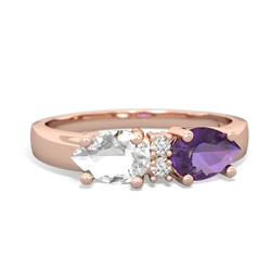 Amethyst Pear Bowtie 14K Rose Gold ring R0865