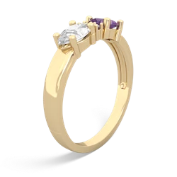 Amethyst Pear Bowtie 14K Yellow Gold ring R0865