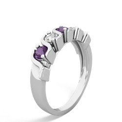 Amethyst Anniversary Band 14K White Gold ring R2089