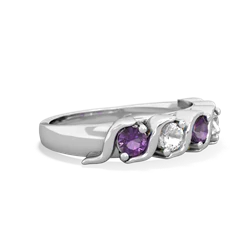 Amethyst Anniversary Band 14K White Gold ring R2089