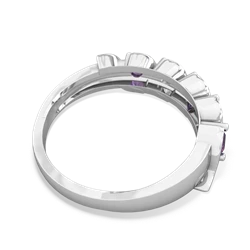 Amethyst Anniversary Band 14K White Gold ring R2089