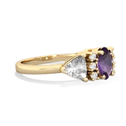 Amethyst Antique Style Three Stone 14K Yellow Gold ring R2186