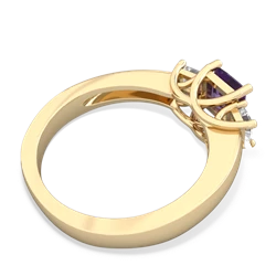 Amethyst Three Stone Trellis 14K Yellow Gold ring R4015