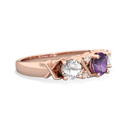 Amethyst Hugs And Kisses 14K Rose Gold ring R5016