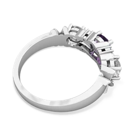 Amethyst Hugs And Kisses 14K White Gold ring R5016