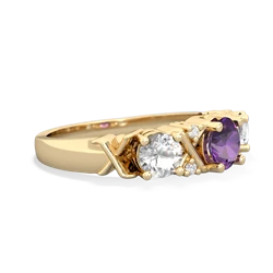 Amethyst Hugs And Kisses 14K Yellow Gold ring R5016