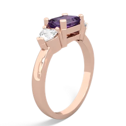 Amethyst Three Stone 14K Rose Gold ring R5235