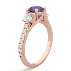 Amethyst Pave Trellis 14K Rose Gold ring R5500