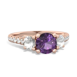 Amethyst Pave Trellis 14K Rose Gold ring R5500