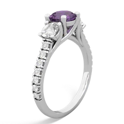 Amethyst Pave Trellis 14K White Gold ring R5500