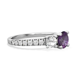 Amethyst Pave Trellis 14K White Gold ring R5500