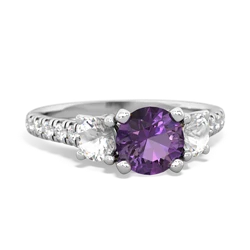 Amethyst Pave Trellis 14K White Gold ring R5500