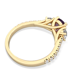 Amethyst Pave Trellis 14K Yellow Gold ring R5500