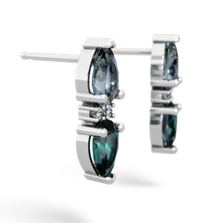 Aquamarine Bowtie Drop 14K White Gold earrings E0865