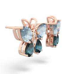 Aquamarine Butterfly 14K Rose Gold earrings E2215