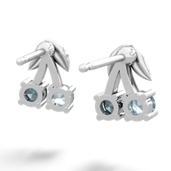 Aquamarine Sweet Cherries 14K White Gold earrings E7001