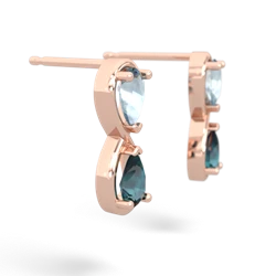 Aquamarine Infinity 14K Rose Gold earrings E5050