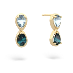 Aquamarine Infinity 14K Yellow Gold earrings E5050