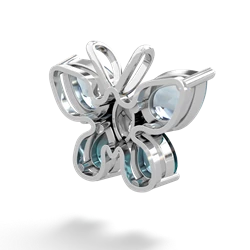 Aquamarine Butterfly 14K White Gold pendant P2215