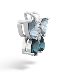 Aquamarine Butterfly 14K White Gold pendant P2215